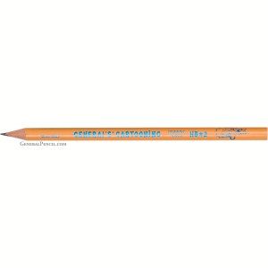 A close-up of a Jumbo Cartooning Pencil, featuring an orange body with blue text and a small cartoon character graphic near the eraser end. The pencil, which appears unused with a sharp tip and no visible eraser, is model HB #2.